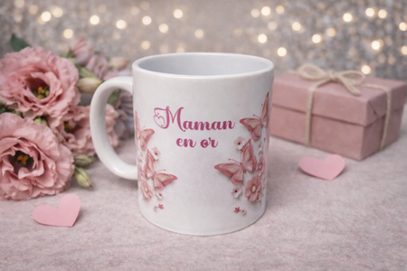 ☕ Mug blanc « Maman en or »